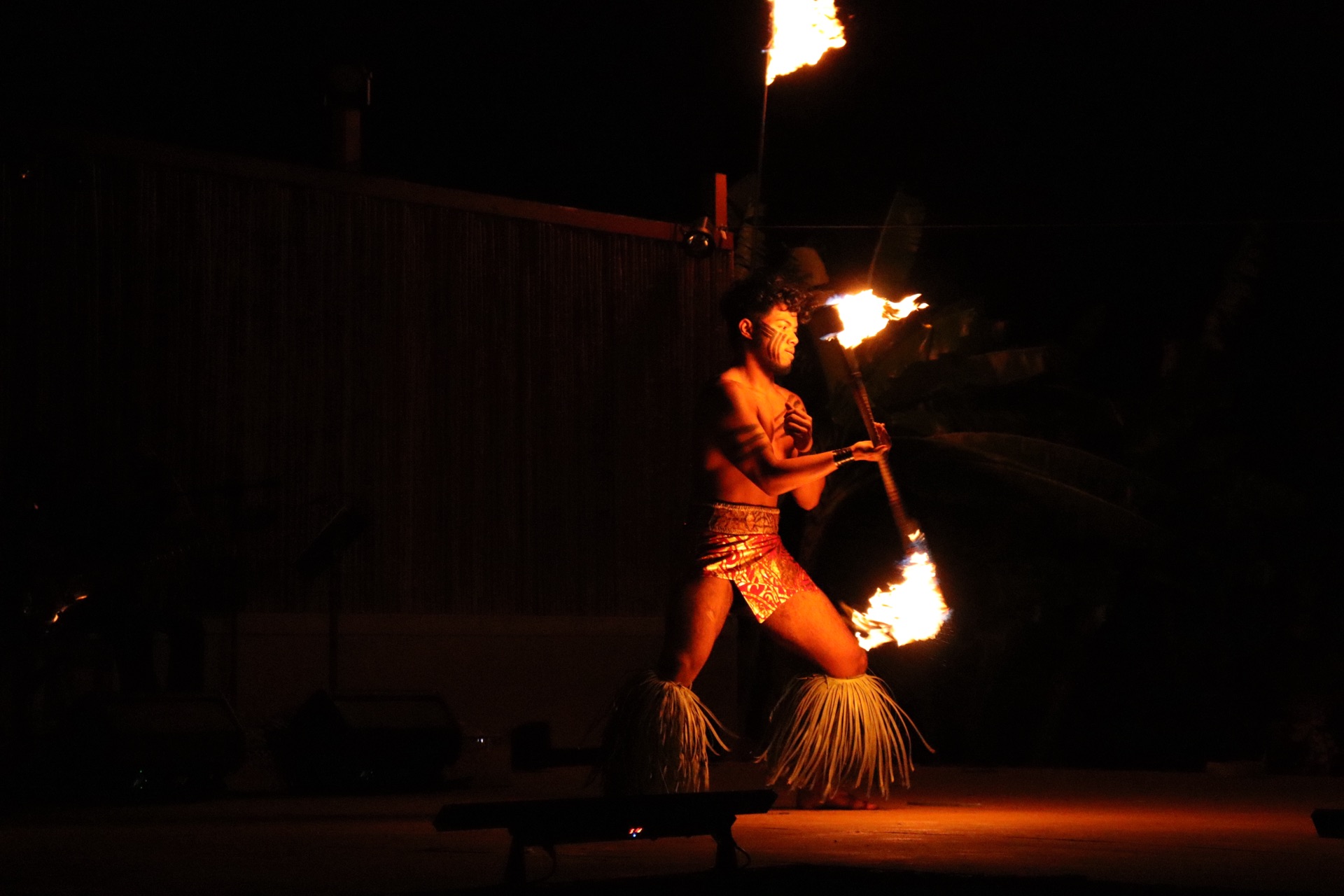 Guests at the luau buffet